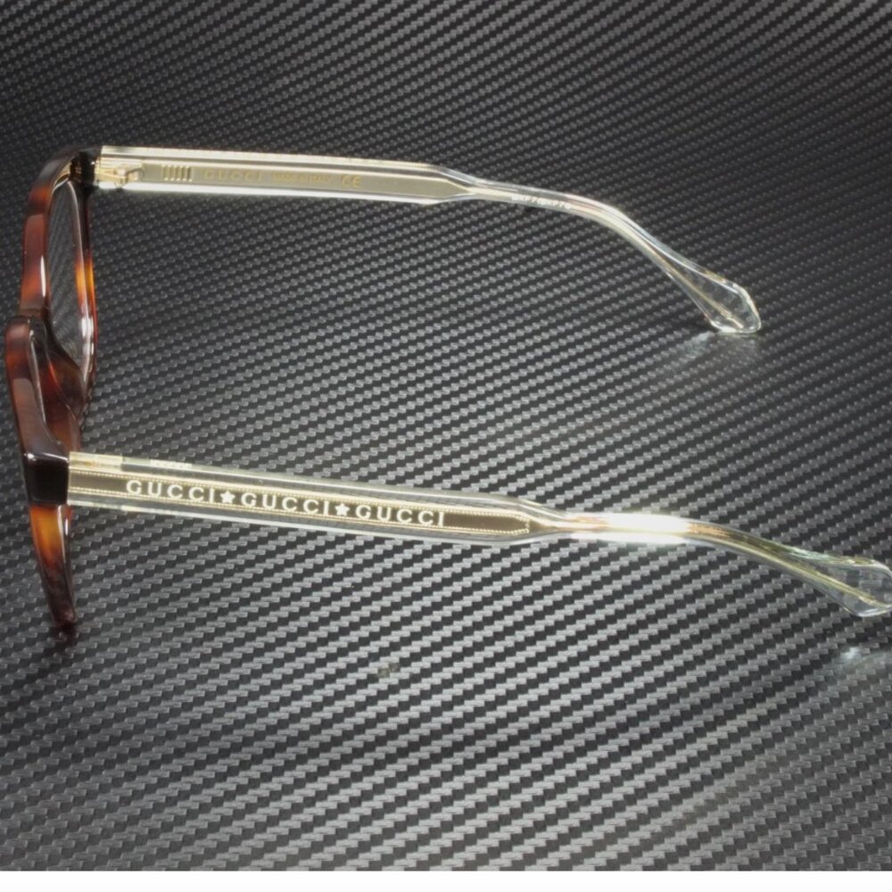 GUCCI Square Havana White Crystal Demo Lens 52 mm Women's Eyeglasses - Picture 4 of 5